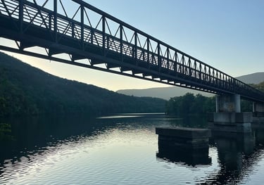 a bridge spanning a river