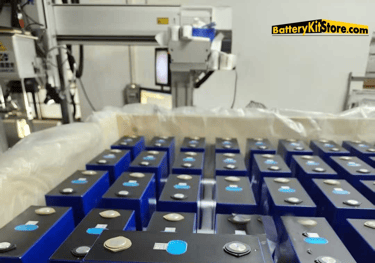 a box of LiFePO4 prismatic battery cells