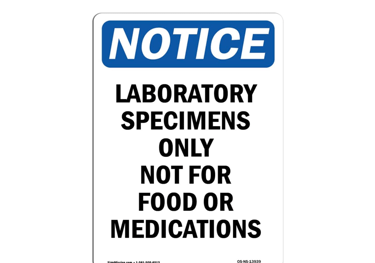 Laboratory Specimens Only Sign