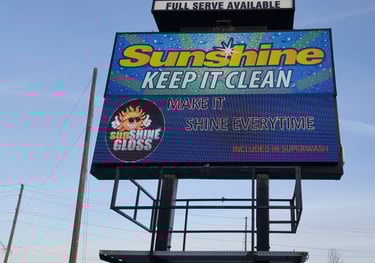 A billboard with the sign saying "keep it clean"