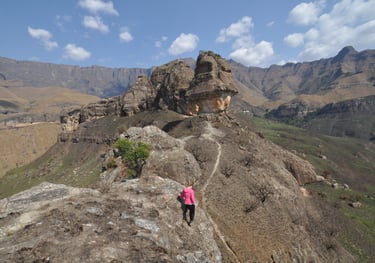 Tugela gorge walk and Policemans Helmet, Thendele Upper Camp, Drakensberg Amphitheatre, South Africa