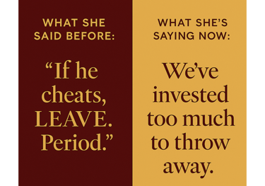 Hypocrisy in relationship advice - what we say versus what we do when partner cheats - staying after