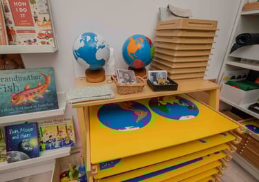 The Montessori Geography Curriculum uses a wide variety of materials
