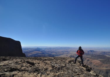 Nick Billingtonon top of the Drakensberg Amphitheatre Plateau, South Africa