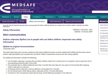 Screen shot of linked web page