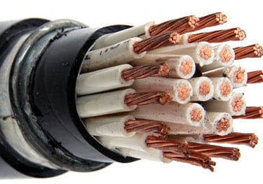 a close up of a close up of a cable with wires Kabel Metal Indonesia