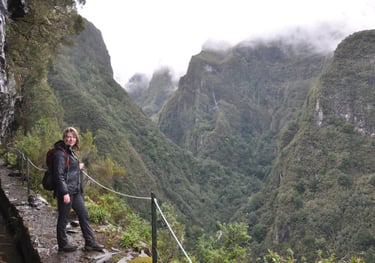 Tracey billington walking a levada in Madeira, PortugalPortugal