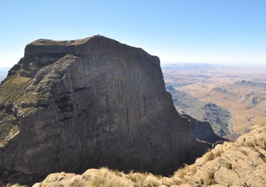The Sentinel Peak at the top of the Drakensberg Amphitheatre Plateau, South Africa