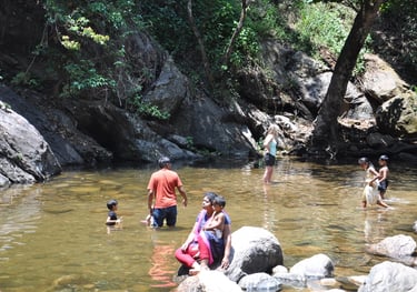 iravikulam river and the Lakkam waterfalls, Munnar, Kerala, India
