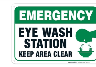 Eye Wash Station Signs, Emergency Sign, 10x7