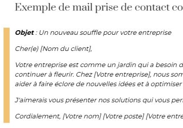 exemple mail prise de contact commercial