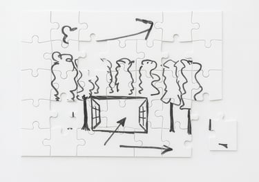 concept tekening als puzzel