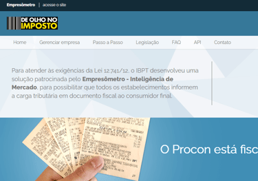 Site de Olho no Imposto