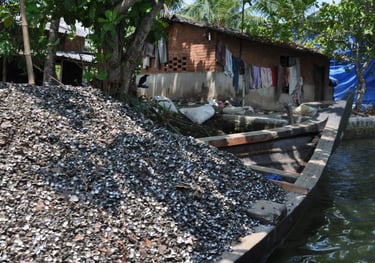 Lime shell plant in Kochi, Kerala, India