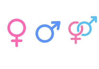 Symbole fille, garcon et unisexe