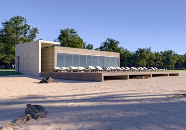 Beach building render