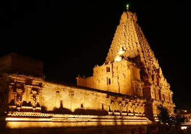 Brihadeeshwara Temple Thanjavur Night View