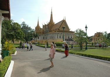 Tracey Billington at the Royal Palace of Cambodia, Phnom Penh, Cambodia