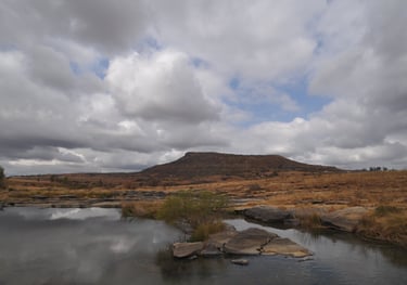 The Buffalo river near Isandalwana and Fugitives drift, South Africa