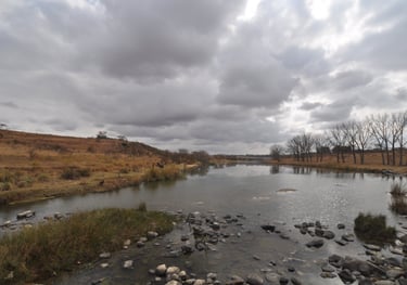 The Buffalo river near Isandalwana and Fugitives drift, South Africa