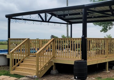 Metal Patio with Deck