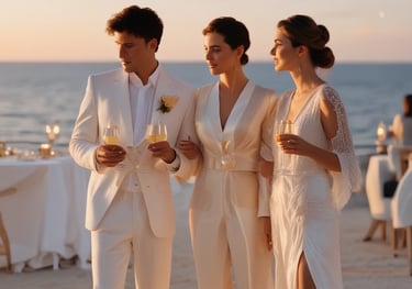 people in white shirts throwing confetti