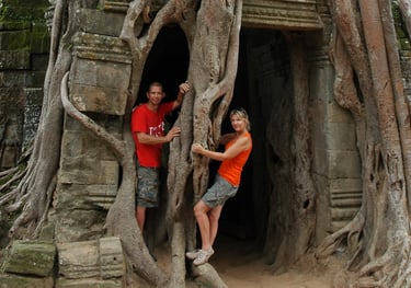 Nick and Tracey Billington at the Temples of Angkor, Siem Reap, Cambodia