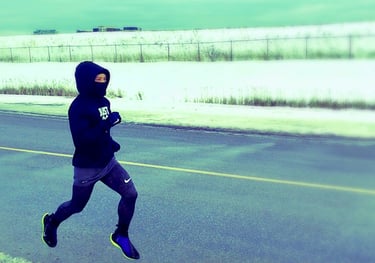 MARK RECAIDO in a black hoodie running on a COLD road JEET KUNE DO NORTH YORK!