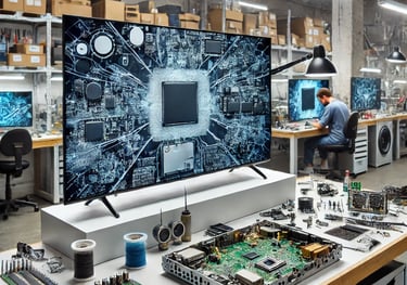 Pièces détachées TV : dalle LED OLED QLED, carte mère, inverter, alimentation, rétroéclairage
