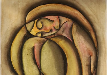 Asleep in The Circle of Dreams, Watercolour on paper,  35 x 50 cm.