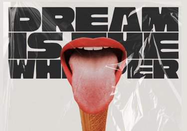 album art with a tongue sticking out of it