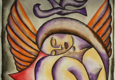 Having Orange Wings, Watercolour on paper,  35 x 50 cm