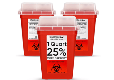 Sharps Container for Home Use and Professional 1 Quart (3-Pack)