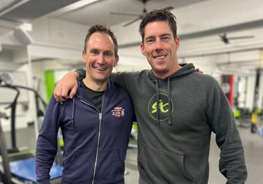 happy member with personal trainer at 6X Training in Maroubra
