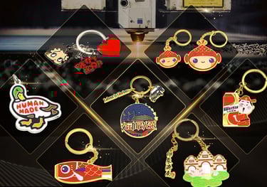 a variety of key chains with a starfish on them