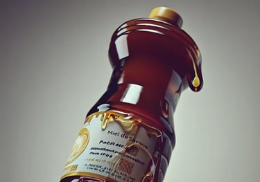 a bottle of syrup with a bottle of syrup