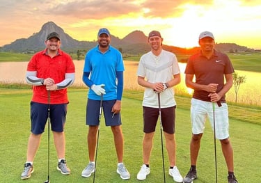 Guys on a golf holiday in Thailand curated by Francesco Luxury Travels Villas Weddings