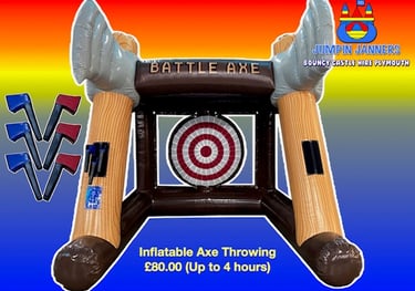 Inflatable Axe Throwing - Jumpin Janners - Bouncy Castle Hire Plymouth