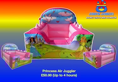 Princess Air Juggler - Jumpin Janners - Bouncy Castle Hire Plymouth