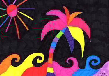 "ST BARTS BY NIGHT" Artwork by Elkolor aka Raphael Pathe