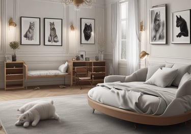 a bedroom with two beds and a teddy bear  | Nour Nagy Designs