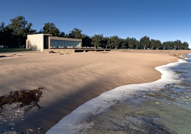 Beach building render