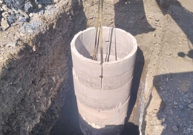 Installation of septic tank rings