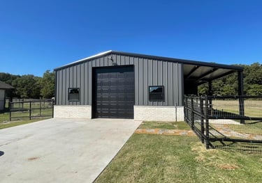 Shop Building with Concrete Pathway