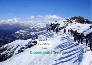 Trekkers scaling the lush trails of the Himalayas.