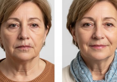 Antes y después del tratamiento médico del código de barras en AR Clinic Barcelona.