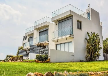 Modern residential houses showcasing premium real estate property features