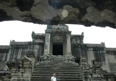 Nick Billington at the Temples of Angkor Wat, Siem Reap, Cambodia