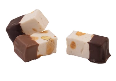 Nougat met melk en pure chocolade