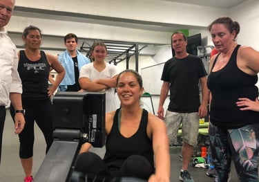 members in gym rowing competition maroubra
